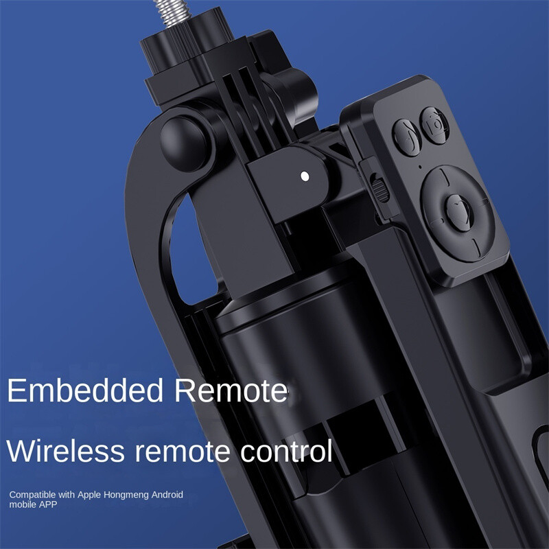 Nutitelefoni valguskaamera statiiv, traadita Bluetoothiga statiivialus, Selfie Sticki klambrid telefonihoidikuga vlogi/video jaoks