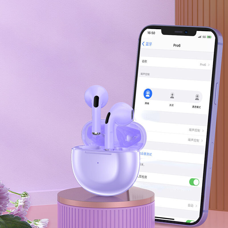 Air Pro 6 TWS Bluetooth слушалка Безжични слушалки HiFi Bass Game Headset Touch Control 6 Generation Pro6 tws Bluetooth слушалки