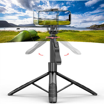 Roreta-L16 Wireless Selfie Stick Tripod Stand Αναδιπλούμενο μονόποδο για κάμερες δράσης Gopro Smartphones Balance Staady Shooting Live