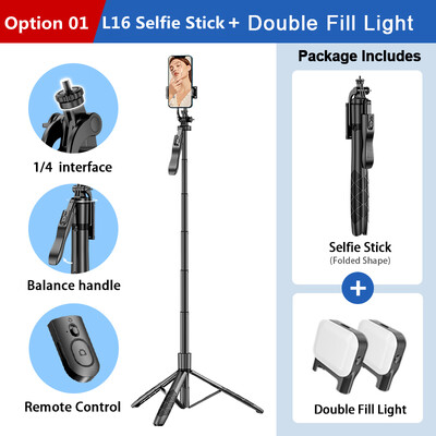 Roreta-L16 bežični selfie štap Stalak za stativ Sklopivi monopod za GoPro akcijske kamere Pametni telefoni Balans Stabilno snimanje uživo