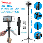 FANGTUOSI 1750mm Selfie Stick fără fir Trepied Stand Monopied pliabil cu lumină LED pentru telefoane inteligente Echilibrul de fotografiere în direct