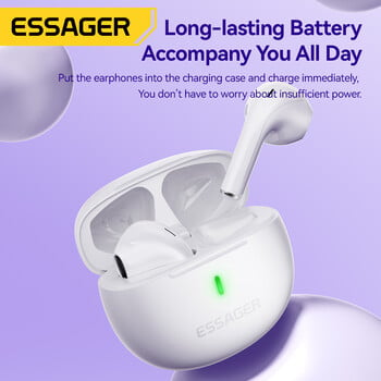 Essager 5.3 Bluetooth ασύρματα ακουστικά TWS Earbuds Semi-in-ear Stereo Sports Mini ακουστικά με μικρόφωνο για όλα τα τηλέφωνα