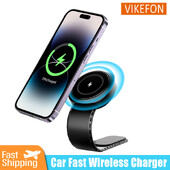 Automobilski magnetski bežični punjač, stanica za brzo punjenje, savitljiva memorija, držač za kontrolnu ploču od legure titana, telefon za iPhone 16 Samsung