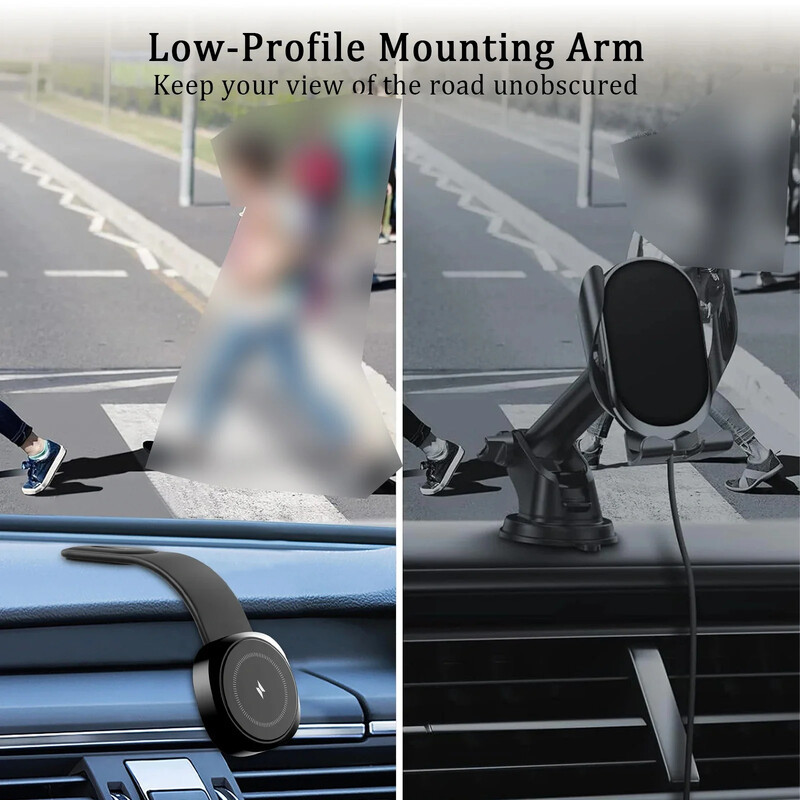 Automobilski magnetski bežični punjač, stanica za brzo punjenje, savitljiva memorija, držač za kontrolnu ploču od legure titana, telefon za iPhone 16 Samsung