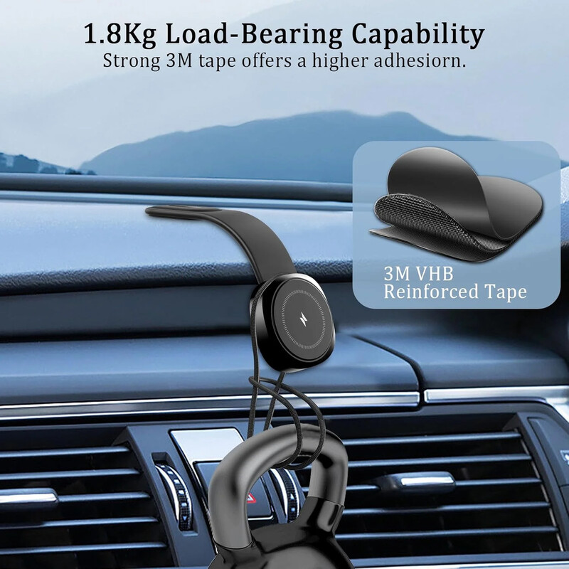 Automobilski magnetski bežični punjač, stanica za brzo punjenje, savitljiva memorija, držač za kontrolnu ploču od legure titana, telefon za iPhone 16 Samsung