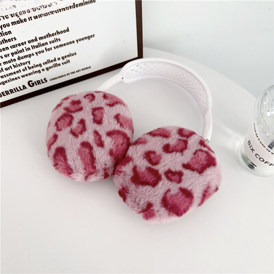Airpods Max juhtmevabade kõrvaklappide kõrvaklappide tarvikud katted luksuslike leopardprintidega ümbriste jaoks kohev plüüskarusnahast pehme kaitseümbris