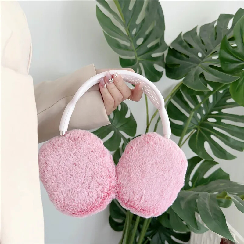 Za Airpods Max bežične slušalice Dodaci za slušalice Navlake Luksuzne futrole s uzorkom leoparda Pahuljasto plišano krzno Mekana zaštitna torbica