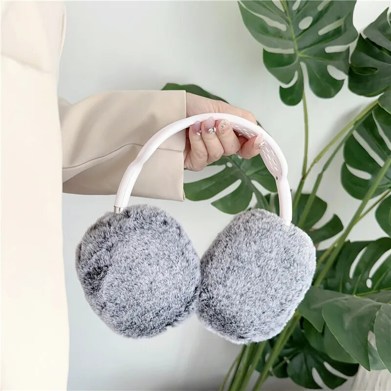 Za Airpods Max bežične slušalice Dodaci za slušalice Navlake Luksuzne futrole s uzorkom leoparda Pahuljasto plišano krzno Mekana zaštitna torbica