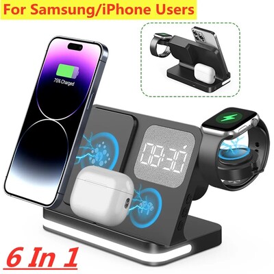 Vezeték nélküli töltőállvány iPhone 15 14 Samsung S23 S22 Ultra Fold Z Flip Galaxy Watch Active Buds gyorstöltő állomás tartóhoz