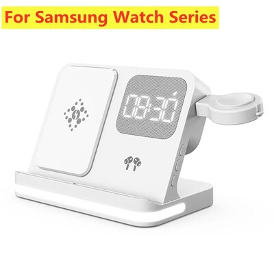 Стойка за безжично зарядно за iPhone 15 14 Samsung S23 S22 Ultra Fold Z Flip Galaxy Watch Active Buds Държач за станция за бързо зареждане