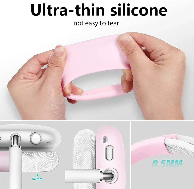 Set de trei piese Husă de protecție din silicon Potrivită pentru căști Airpods Max Husă din silicon Accesorii Huse Anti cădere și moale