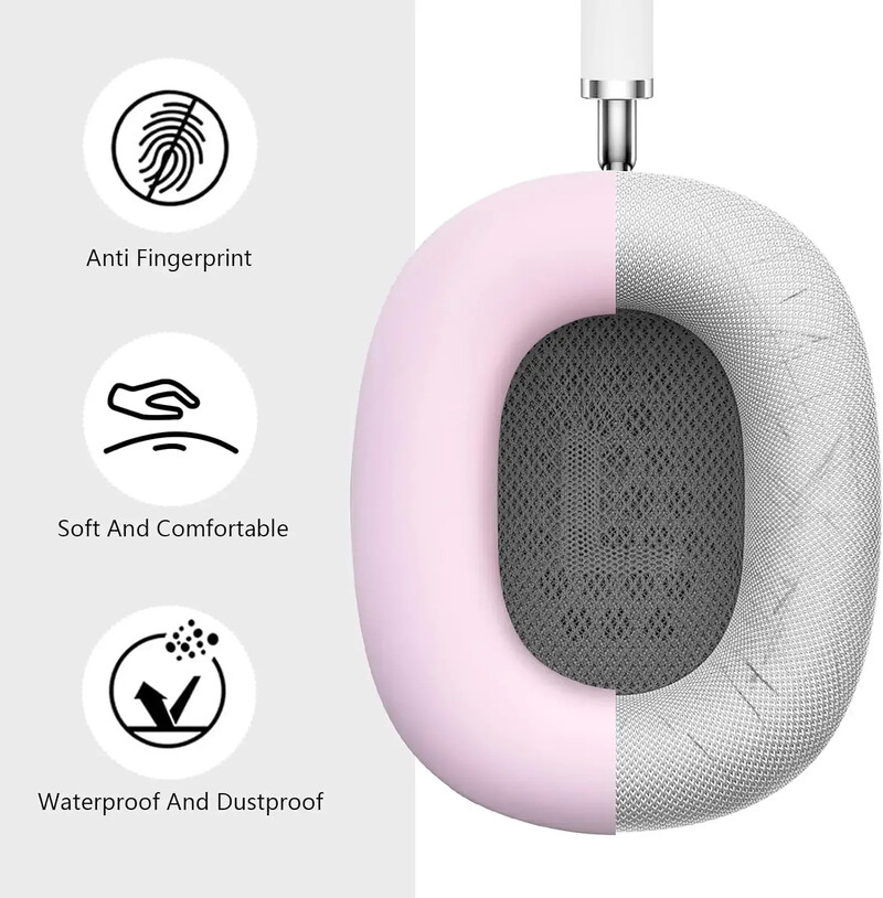 Set de trei piese Husă de protecție din silicon Potrivită pentru căști Airpods Max Husă din silicon Accesorii Huse Anti cădere și moale