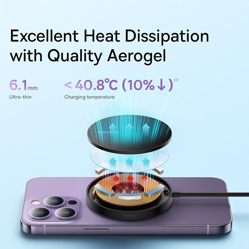 Baseus 15W magnetski bežični punjači za iPhone 15 Qi bežični punjač Podloga za brzo punjenje za iPhone 13 12 Mini telefonski punjač