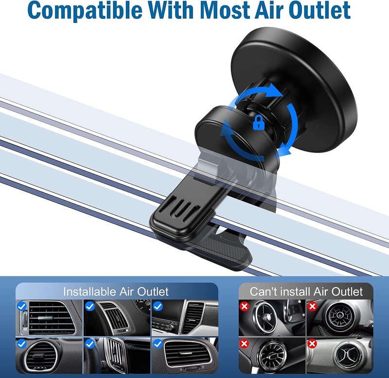 30 W магнитна стойка за безжично зарядно устройство за кола Бързо зареждане Магнит за вентилационен отвор Стойка за държач за телефон в кола за iPhone 15 14 13 Pro Max Mini