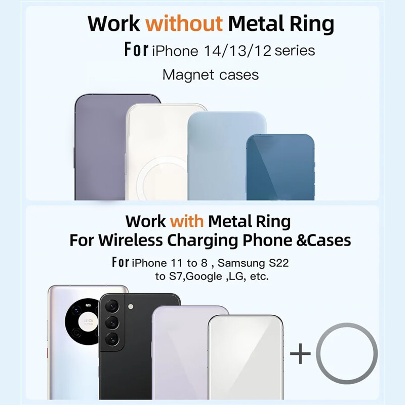 30 W магнитна стойка за безжично зарядно устройство за кола Бързо зареждане Магнит за вентилационен отвор Стойка за държач за телефон в кола за iPhone 15 14 13 Pro Max Mini