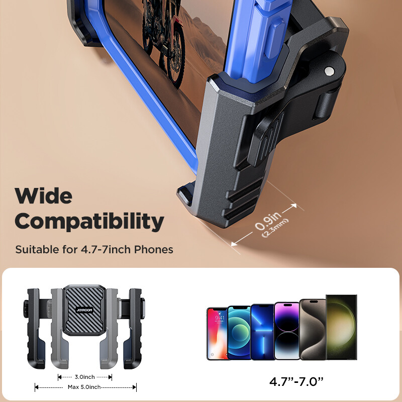 Joyroom Bike Nosač za telefon za motocikl Nosač za telefon za električni skuter, brdski, terenski bicikl Rotacija za 360° za telefone od 4,7-7,0”