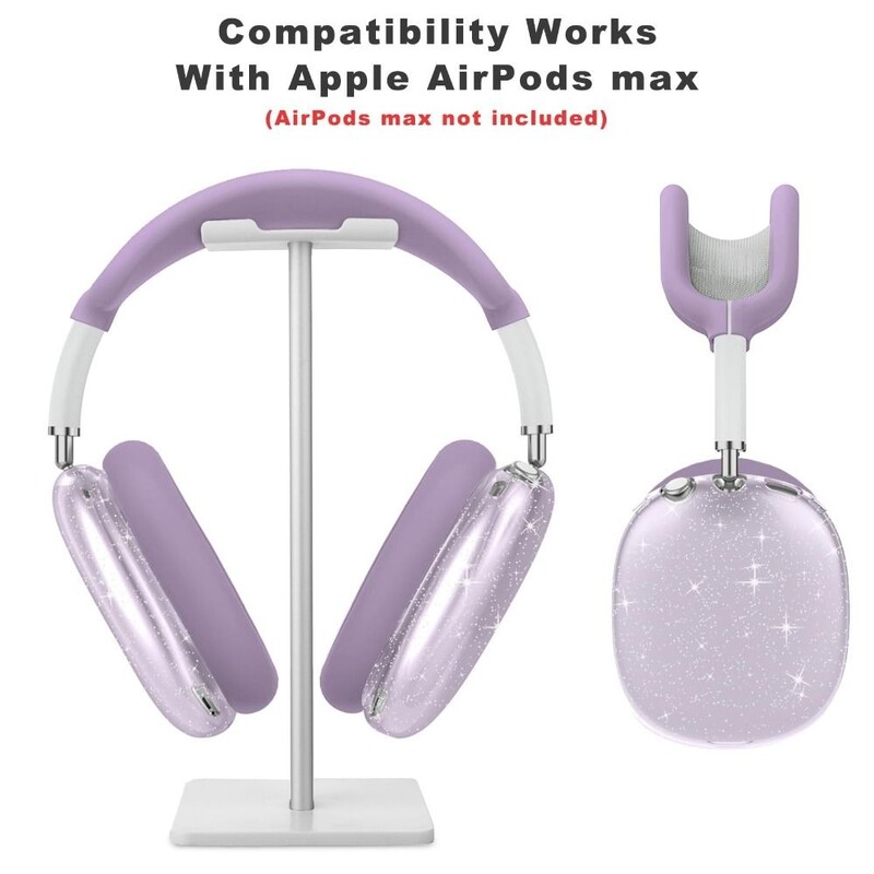 4 в 1 прозрачен блясък защитно покритие за слушалки Пълна защита Удароустойчиви подложки за уши Издръжлив TPU за AirPods Max