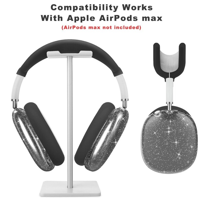 4 в 1 прозрачен блясък защитно покритие за слушалки Пълна защита Удароустойчиви подложки за уши Издръжлив TPU за AirPods Max