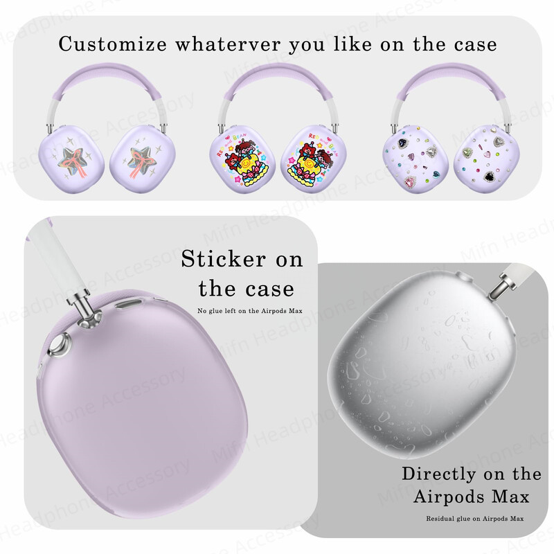 Novo za AirPods Max mekana TPU zaštitna maska protiv ogrebotina, zaštitne futrole za slušalice Apple AirPods Max, prozirna maska za kućište