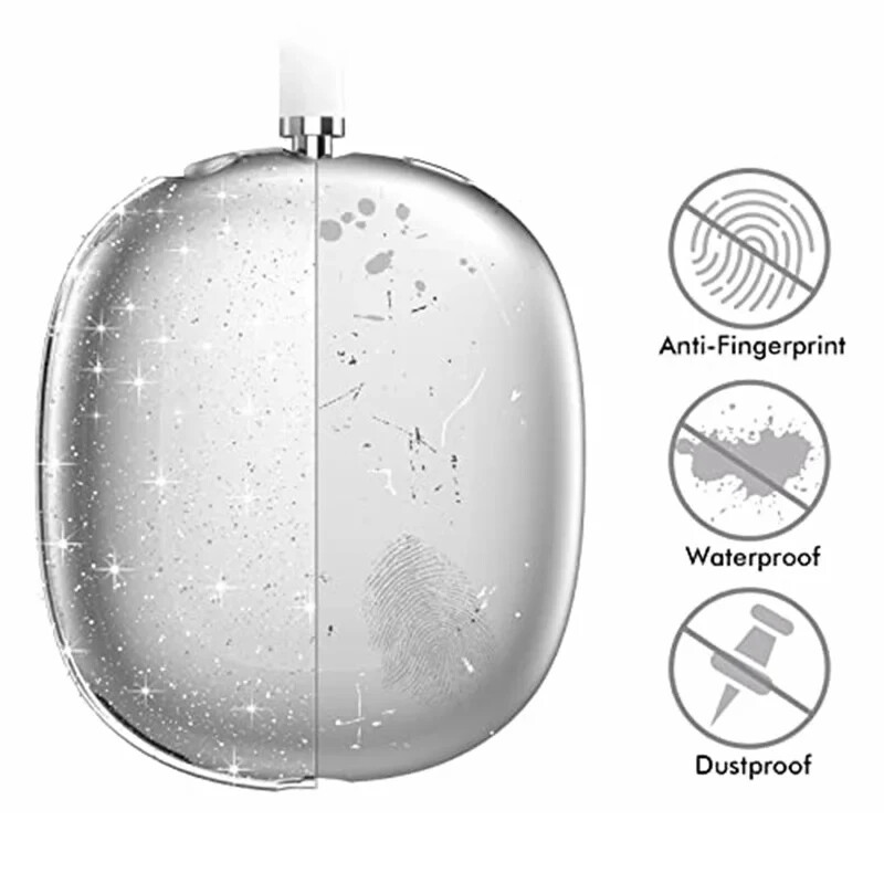 Висококачествен супер защитен калъф за Apple Airpods Max Earphone Case Glitter Sparkle Clear TPU Earphone case защитно покритие