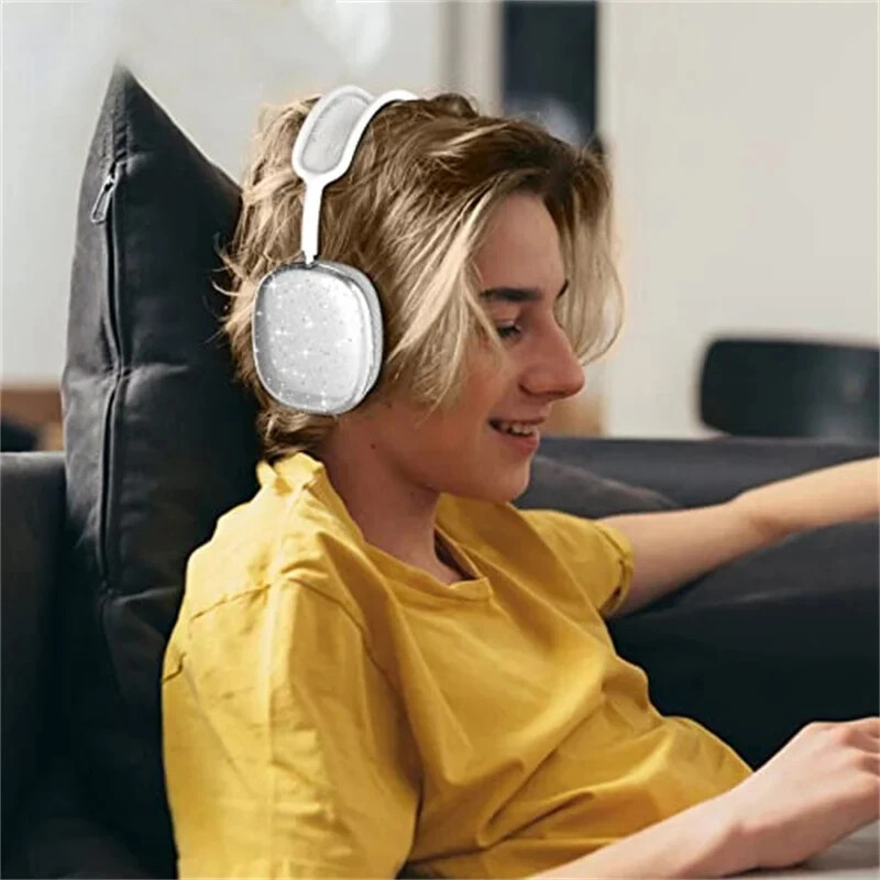 Висококачествен супер защитен калъф за Apple Airpods Max Earphone Case Glitter Sparkle Clear TPU Earphone case защитно покритие