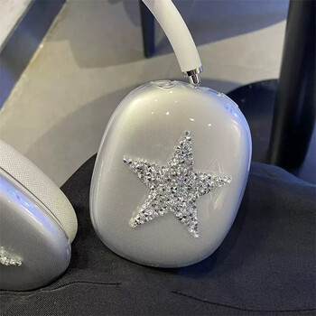 Luxury Cute Sparkle Diamond Star Προστατευτικό κάλυμμα για Airpods Max Θήκη ακουστικών Clear Silicon For Apple Airpods Max Headphone