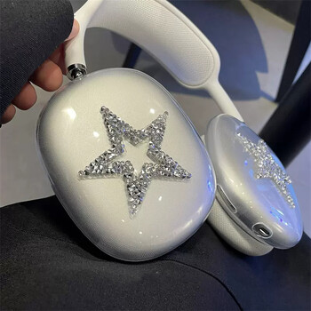 Luxury Cute Sparkle Diamond Star Προστατευτικό κάλυμμα για Airpods Max Θήκη ακουστικών Clear Silicon For Apple Airpods Max Headphone