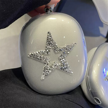 Luxury Cute Sparkle Diamond Star Προστατευτικό κάλυμμα για Airpods Max Θήκη ακουστικών Clear Silicon For Apple Airpods Max Headphone