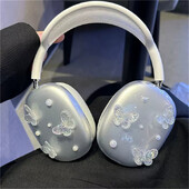 Y2K Korea Χαριτωμένη 3D προστατευτική θήκη πεταλούδας μαργαριτάρι για Apple Airpods Max Ακουστικά Clear Soft Silicone Headphone For Airpods Max