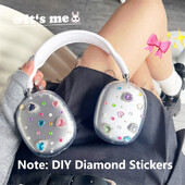 Луксозно диамантено перлено прозрачно защитно покритие за калъф за слушалки Airpods Max силикон за Apple Airpods Max капак за слушалки