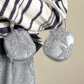 Нов луксозен сладък защитен капак с диамантена звезда за Airpods Max Мек силиконов калъф за слушалки Прозрачен за слушалки Apple Airpods Max