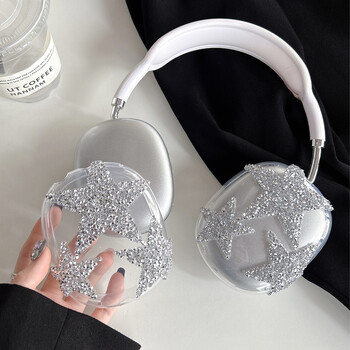 Νέο Luxury Diamond Star Cute προστατευτικό κάλυμμα για Airpods Max Soft Silicone θήκη ακουστικών Clear For Apple Airpods Max Headphone