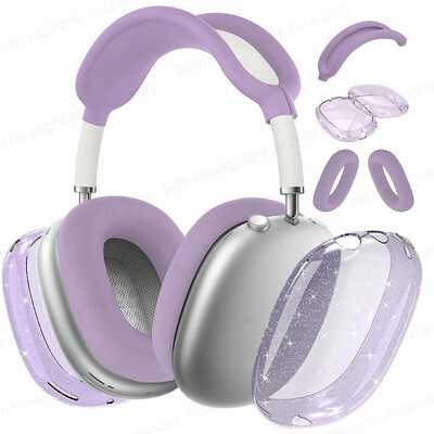 2024 Za AirPod Max Poklopac za slušalice 3D prozirni zaštitnik Torbica otporna na padove i prašinu za AirPods Max Glitter Aesthetics