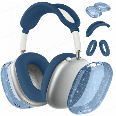 2024 Za AirPod Max Poklopac za slušalice 3D prozirni zaštitnik Torbica otporna na padove i prašinu za AirPods Max Glitter Aesthetics