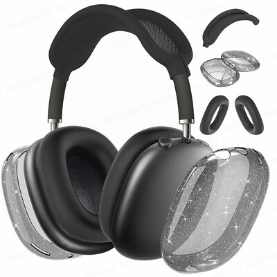 2024 Za AirPod Max Poklopac za slušalice 3D prozirni zaštitnik Torbica otporna na padove i prašinu za AirPods Max Glitter Aesthetics