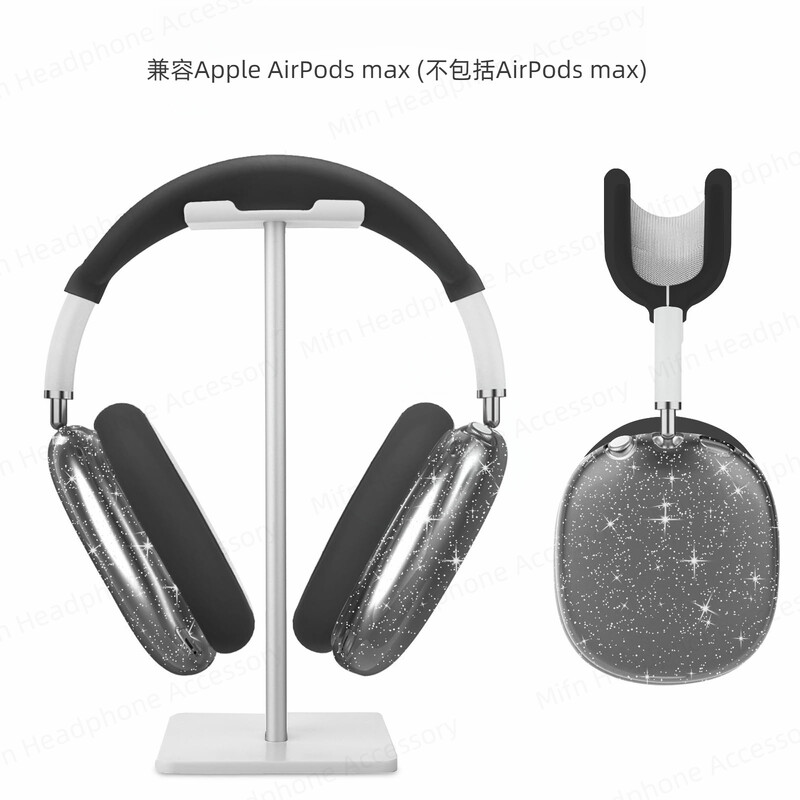2024 Za AirPod Max Poklopac za slušalice 3D prozirni zaštitnik Torbica otporna na padove i prašinu za AirPods Max Glitter Aesthetics