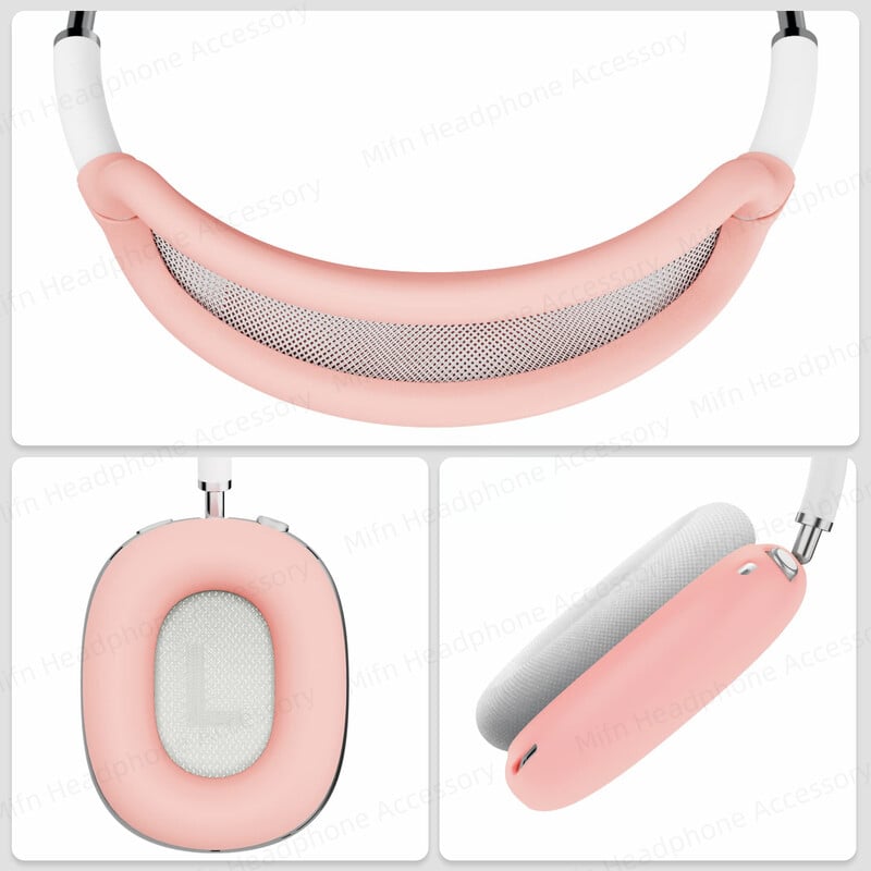 3 viename Minkštas plaunamas galvos apdangalas, skirtas AirPods Max silikoninėms ausinėms, apsauginis dėklas Ausinių priedai