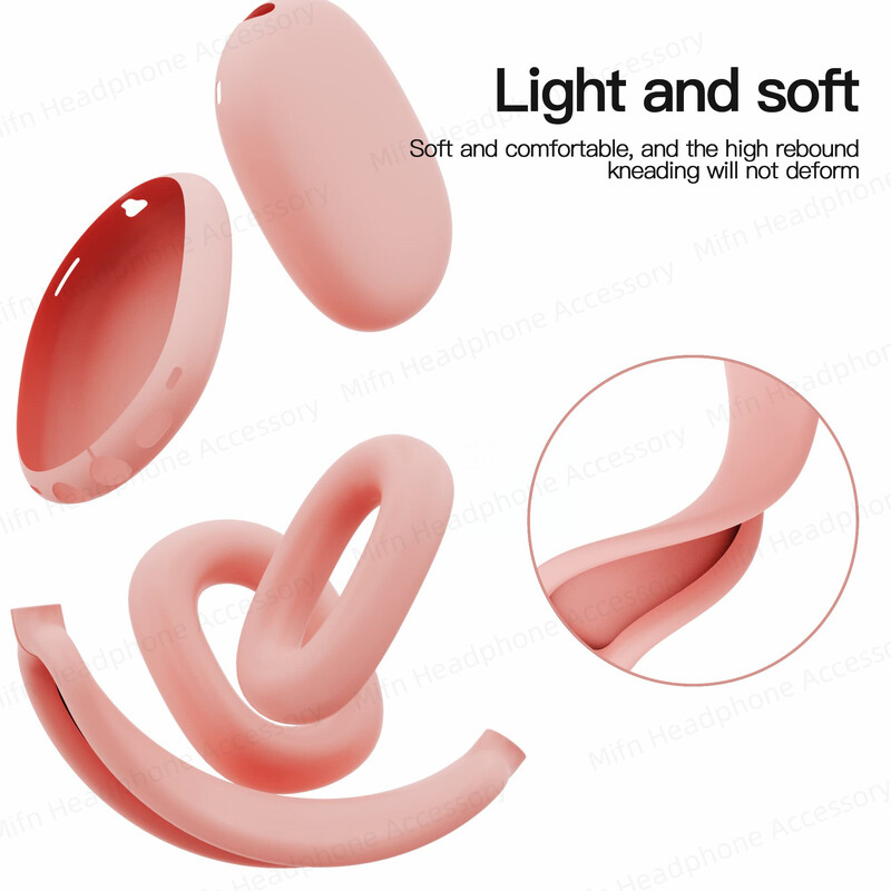 3 viename Minkštas plaunamas galvos apdangalas, skirtas AirPods Max silikoninėms ausinėms, apsauginis dėklas Ausinių priedai