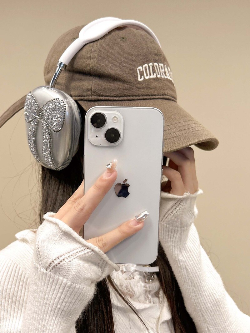 Svjetlucava svjetlucava mašna bijela ins zaštitnik mekana silikonska torbica za slušalice za apple airpods max 2024 nova maska za slušalice