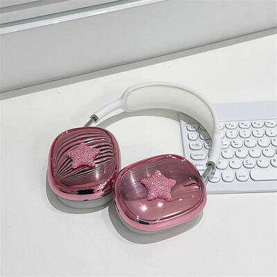 Luksuzna 3D bljeskalica dijamantna mašna galvanizirana za Airpods Max Slušalice Slušalice Kawaii srebrni dodaci Zaštitna maska