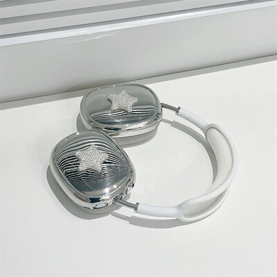 Luksuzna 3D bljeskalica dijamantna mašna galvanizirana za Airpods Max Slušalice Slušalice Kawaii srebrni dodaci Zaštitna maska