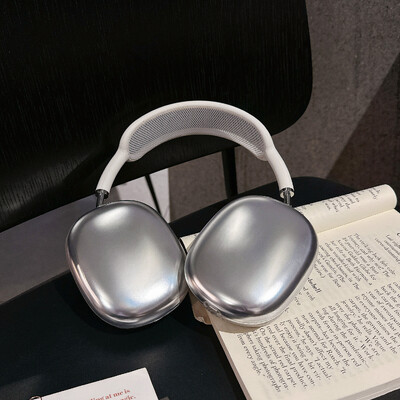 2 vnt./komplektas Sidabrinis galvaninis dangtelis, skirtas AirPods Max Wireless Ausinių Dėklas Apsauginė Rankovė Madinga AirPodsMax Protector