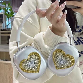 Νέο για Airpods Max Θήκη ακουστικών Luxury Glitter Gradual Change Love Heart Προστατευτικό κάλυμμα για θήκη ακουστικών Apple Airpods Max