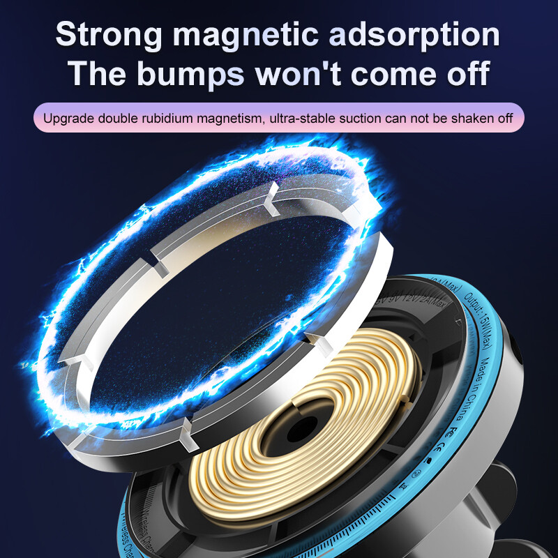 Magnetski bežični punjač Auto držač za iPhone 12 13 14 Pro Max 15W Brzi bežični punjač za pametni telefon Auto punjač