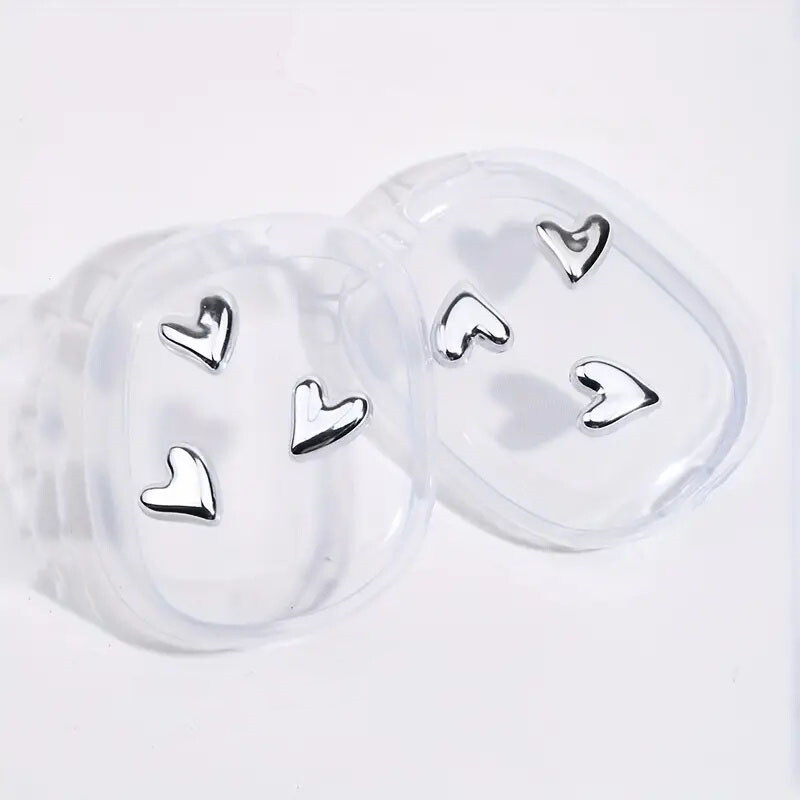 Комплект за защита на слушалки, подходящ за AirPods Max Защитен калъф Защитно покритие против надраскване Creative 3D Silver Love Heart