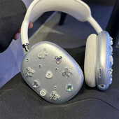 Korea luksuslik armas 3D vibu teemantkaitseümbris Apple Airpods Max kõrvaklappide jaoks läbipaistev pehme silikoonkõrvaklapp Airpods Max jaoks