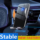 Безжично зарядно за кола Магнитна стойка за автомобилен държач за телефон за iPhone 15 14 13 12 X XR Samsung Инфрачервена стойка за бързо зареждане на кола