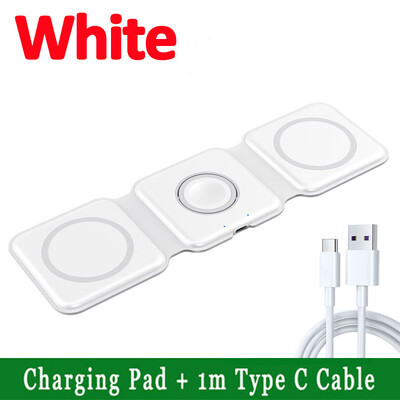 3 u 1 magnetski bežični punjač, sklopivi stalak za iPhone 15 14 13 12 11 Apple Watch AirPods 15 W stanica za brzo punjenje