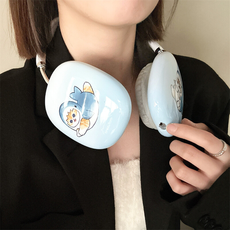 Nova simpatična zaštitna maska s crtanom mačkom za slušalice Airpods Max, silikonska torbica za Apple Airpods Max slušalice, dodatna oprema