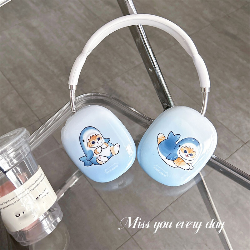 Nova simpatična zaštitna maska s crtanom mačkom za slušalice Airpods Max, silikonska torbica za Apple Airpods Max slušalice, dodatna oprema